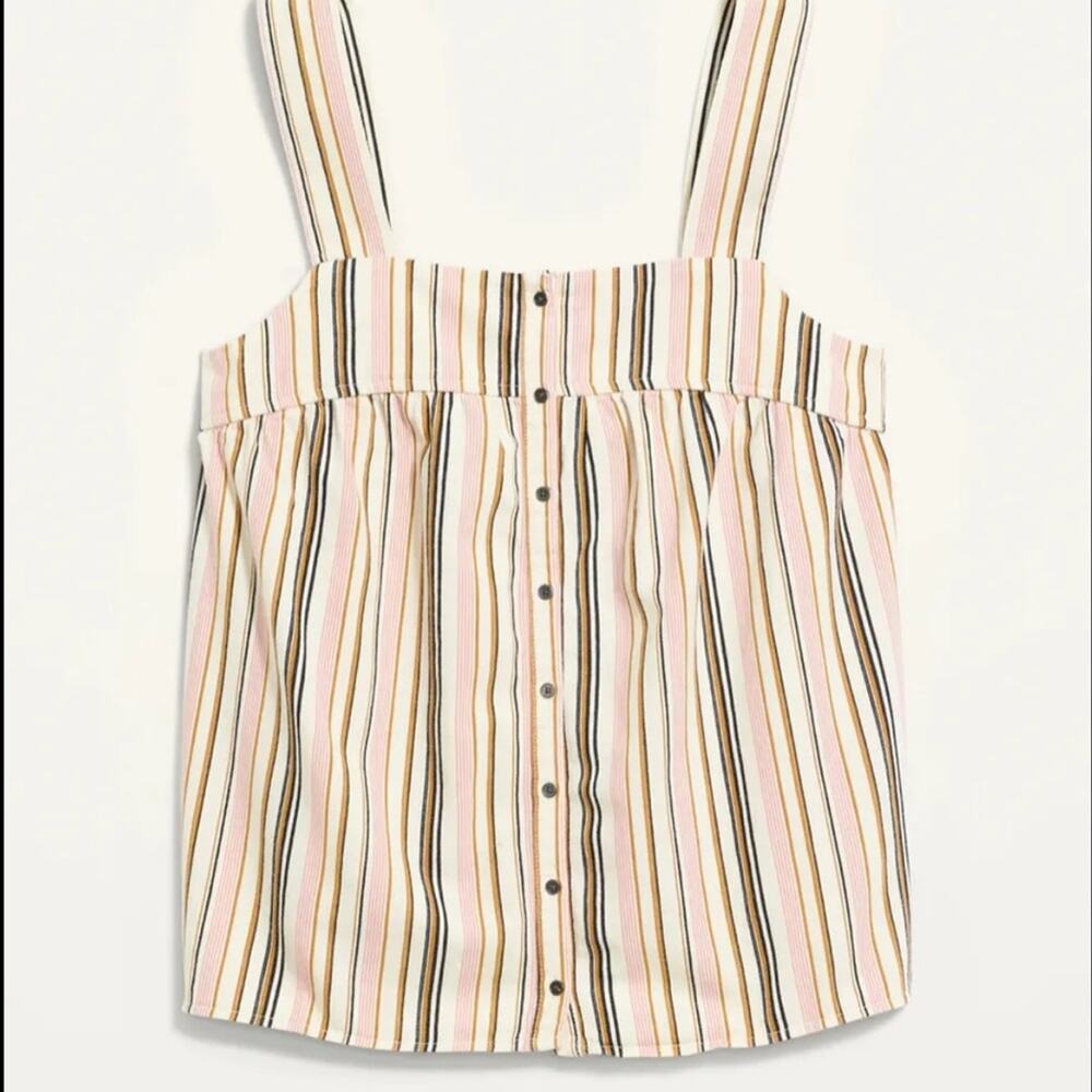 Old Navy Boxy Striped Flowy Tank Thick Straps G5